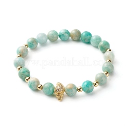 Shell Shape Cubic Zirconia Charm Stretch Bracelets Set for Teen Girl Women&nbsp;X1-BJEW-JB06850-04