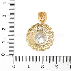 Brass Micro Pave Clear Cubic Zirconia Pendants&nbsp;KK-S531-22G