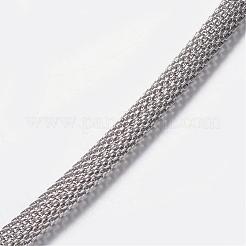 Non-Tarnish 304 Stainless Steel Mesh Chain Necklaces&nbsp;STAS-F028-01A