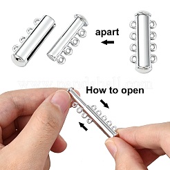 20Pcs 4 Styles Brass Magnetic Slide Lock Clasps&nbsp;KK-CJ0002-40