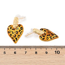 Brass Enamel Stud Earrings&nbsp;EJEW-P301-09G
