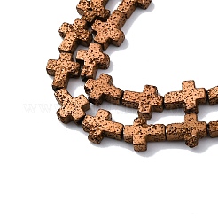Electroplated Natural Lava Rock Beads Strands&nbsp;G-A256-A01-01H