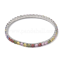 304 Stainless Steel Micro Pave Colorful Cubic Zirconia Tennis Bracelets for Women&nbsp;BJEW-G779-02P