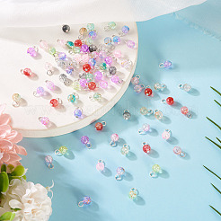 80Pcs 8 Style Transparent Acrylic Pendants&nbsp;PALLOY-TAC0201