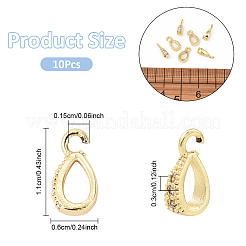 10Pcs Brass Micro Pave Clear Cubic Zirconia Pendants&nbsp;ZIRC-YW0001-28
