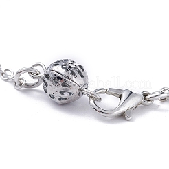 Iron Hollow Round Link Bracelet with Brass Cable Chain for Men Women&nbsp;KK-P082-02P-A