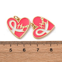 Brass Enamel Pendants&nbsp;KK-Q098-18G-B