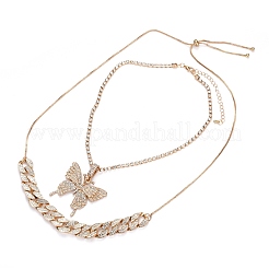 Alloy Rhinestone Pendant Necklaces & Adjustable Slider Necklaces Sets&nbsp;NJEW-Z012-02G