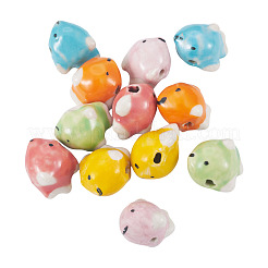 12Pcs 6 Colors Handmade Porcelain Beads for Necklaces Bracelets Making&nbsp;PORC-TA0001-22