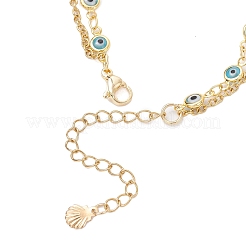 Handmade Evil Eye Lampwork Link Multi-layered Bracelets&nbsp;BJEW-JB12213-02