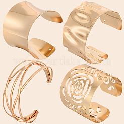 4Pcs 4 Styles Alloy & Iron Bangles for Women&nbsp;BJEW-CY0001-01