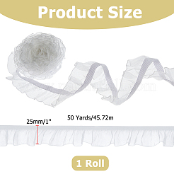 Nylon Elastic Pleated Lace Ribbon&nbsp;OCOR-WH0003-070B
