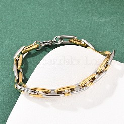 304 Stainless Steel Oval Link Chain Bracelets for Men Women&nbsp;BJEW-G766-06