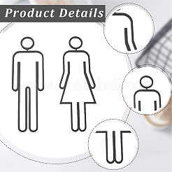 Acrylic Adhesive Backed Men's and Women's Restroom Signs&nbsp;AJEW-WH20054-401C