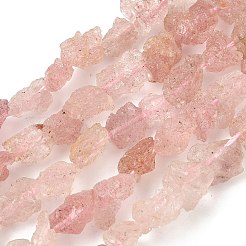 Raw Rough Natural Strawberry Quartz Beads Strands&nbsp;G-M453-C07
