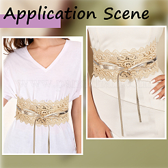 1Pc Imitation Leather Lace Flower Wrap Around Waist Belts for Women&nbsp;AJEW-CL0002-88A