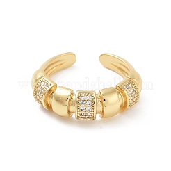 Brass Micro Pave Clear Cubic Zirconia Multi-layer Open Cuff Ring for Women&nbsp;LS-RJEW-Z055-01G-02