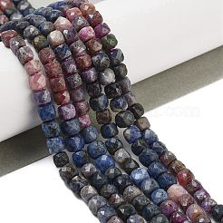 Natural Red Corundum/Ruby and Sapphire Beads Strands&nbsp;G-H042-A51-03