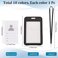 Rectangle Plastic ID Badge Holder with Lanyard&nbsp;AJEW-CP0006-04C