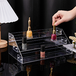 3-Tier PS Plastic Nail Polish Bottle Organizer Display Holder&nbsp;ODIS-WH0095-004