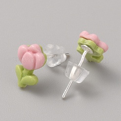 Flower Porcelain Stud Earrings&nbsp;EJEW-TAC0001-06C