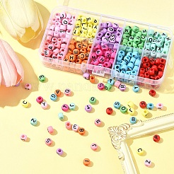 450Pcs 10 Styles Opaque Acrylic Beads&nbsp;OACR-FS0004-02