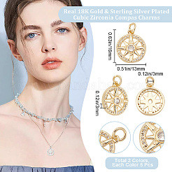 10Pcs 2 Colors Brass Pendants&nbsp;KK-BBC0016-17