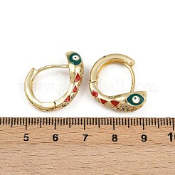 Brass Micro Pave Cubic Zirconia Hoop Earrings&nbsp;EJEW-B146-02G-05