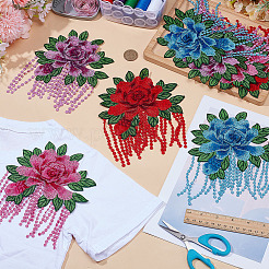 8Pcs 4 Styles Flower Computerized Embroidery 
Polyester Patches&nbsp;PATC-ME0001-16