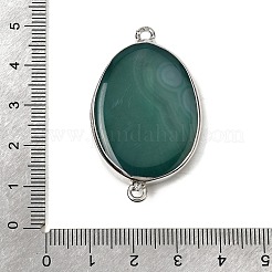 Natural Agate(Dyed & Heated) Oval Links Connector Charms&nbsp;G-P614-06P-05