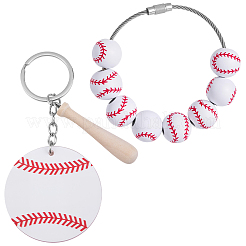 1Pc Baseball Wood Pendant Decorations&nbsp;FIND-BM0001-57B