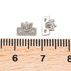 Brass Pave Clear Cubic Zirconia Spacer Bars&nbsp;KK-H538-09P