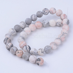 Natural Zebra Jasper Beads Strands&nbsp;X-G-Q462-8mm-03