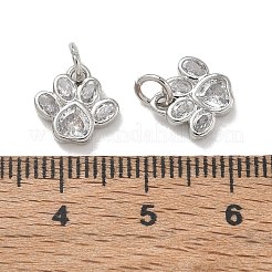Brass Pave Clear Cubic Zirconia with Glass Charms&nbsp;CU-CBA6E4E-12P