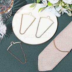 4Pcs 2 Colors Brass Hanging Chains Collar Pins Tie Clips&nbsp;AJEW-SC0004-03