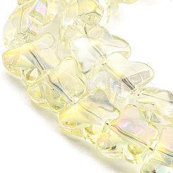 Full Rainbow Plated Electroplate Transparent Glass Beads Strands&nbsp;EGLA-G037-11A-FR01