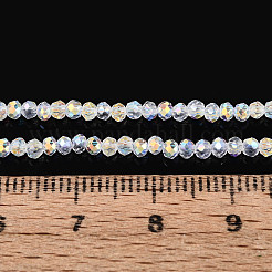 AB Color Plated Transparent Glass Rondelle Beads Strands&nbsp;EGLA-T029-2mm-10A