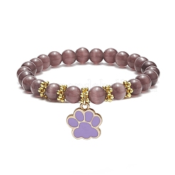 Cat Eye Round Beads Beaded Bracelets&nbsp;BJEW-JB09050