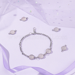 20Pcs Natural Rose Quartz Connector Charms&nbsp;G-UN0001-22A