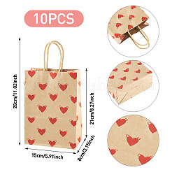 10Pcs Valentine's Day Paper Bags&nbsp;CARB-TADJ0001-01C