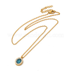 Dark Cyan Cuibc Zirconia Oval Stud Earring & Pendant Nacklace with Crystal Rhinestone&nbsp;SJEW-P002-08G
