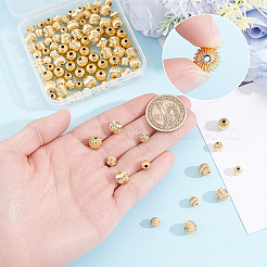 100Pcs 2 Styles Brass Grooved Beads&nbsp;KK-BBC0028-38