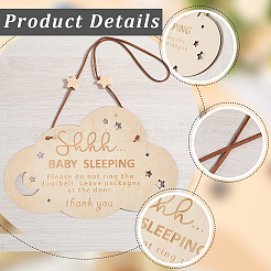 Baby Sleeping Do Not Disturb Wood Door Hanging Decorations&nbsp;DIY-WH20002-82B