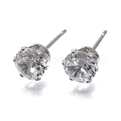 Cubic Zirconia Ear Studs&nbsp;X-STAS-E051-3D