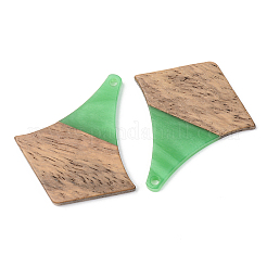 Opaque Resin & Walnut Wood Pendants&nbsp;LS-RESI-S389-055A-C03