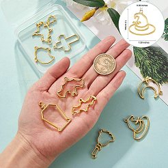 9Pcs 9 Style Zinc Alloy Open Back Bezel Pendants&nbsp;FIND-SZ0001-43