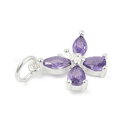 925 Sterling Silver Micro Pave Cubic Zirconia Pendants&nbsp;STER-Q002-03C