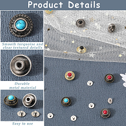 24 Sets 12 Style Alloy Buttons&nbsp;FIND-CP0001-87