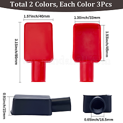 6Pcs 2 Colors Rubber Car Battery Terminal Cover Protective Case&nbsp;AJEW-SP0003-81