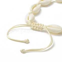 Narural Cowrie Shell Braided Bead Anklet for Women&nbsp;AJEW-AN00527-03